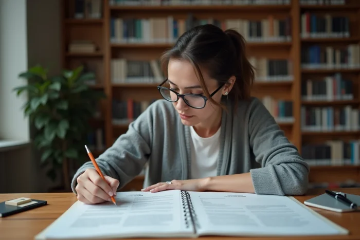 Candidate annotant des rapports de jury pour préparer sa révision du concours CPE